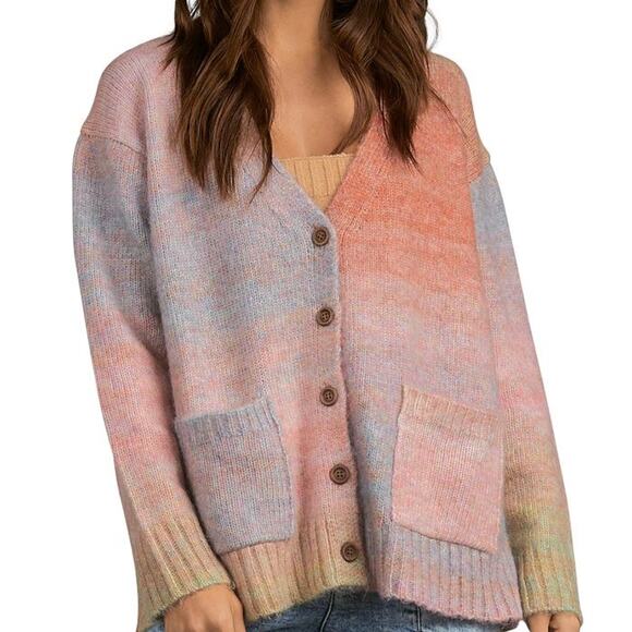 Elan ombre drop shoulder cardigan size large - Picture 1 of 11